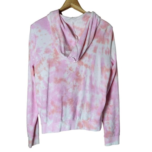 Victoria's Secret Pink Tie Dye Black Dog Hoodie Size Large - Picture 2 of 8